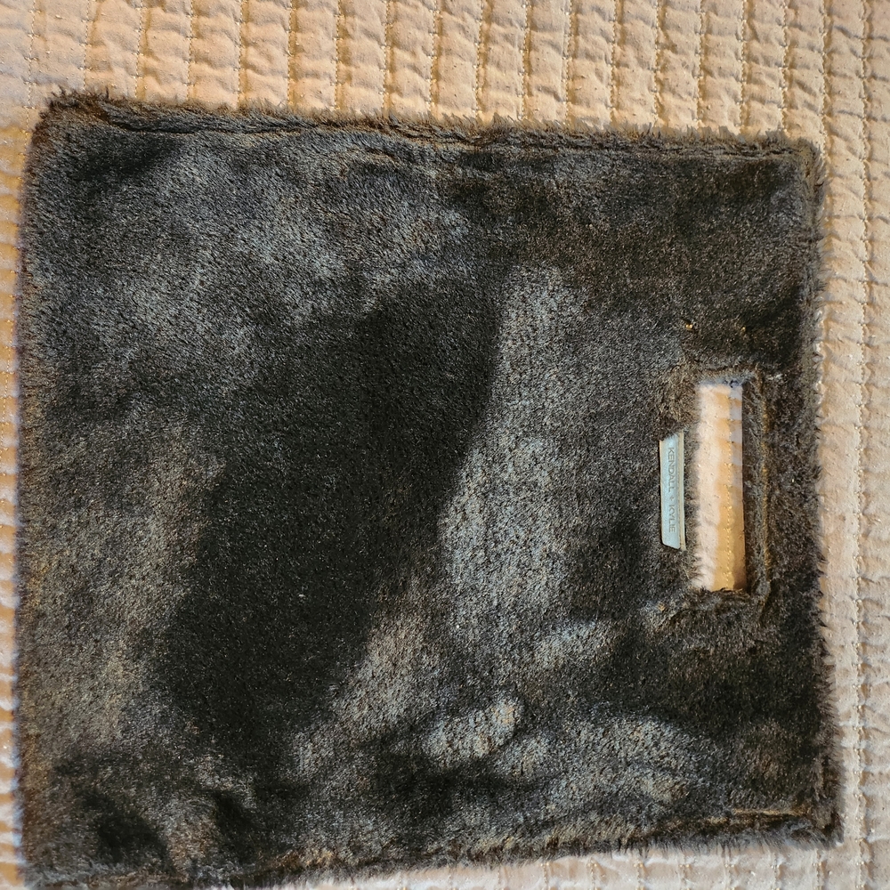 Kendall & Kylie Dark Gray  Black Faux Fur Hand bag